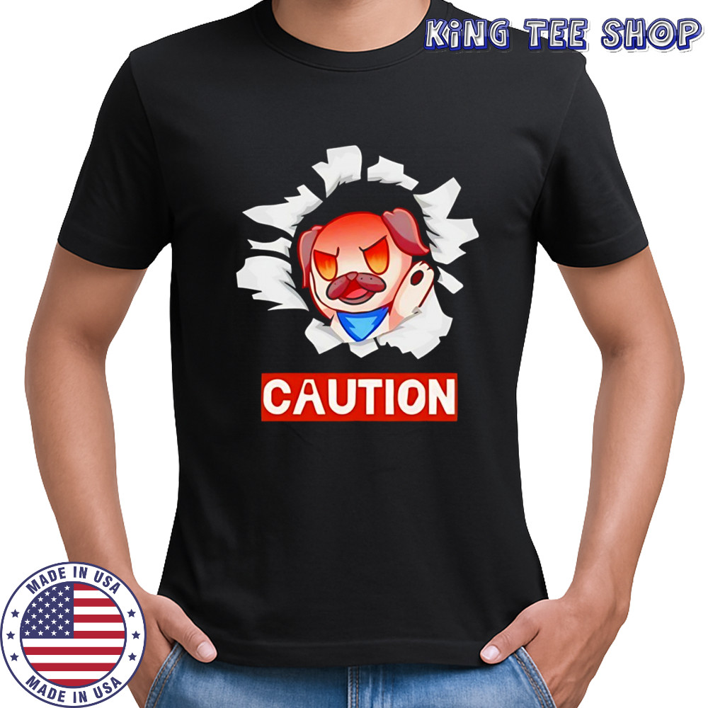 Grumpy pug dog andy rage caution funny shirt