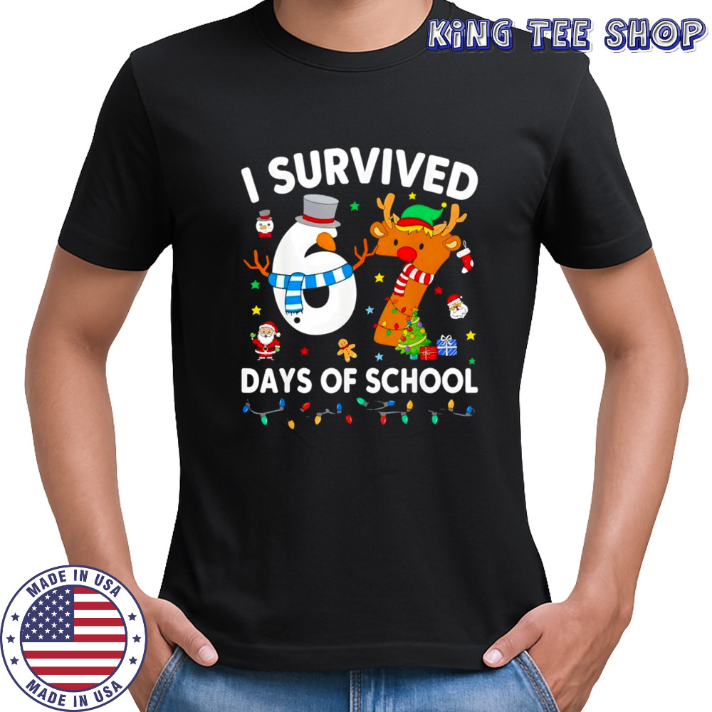 I Survived 67 Days of School Funny Meme Six Seven Christmas shirt