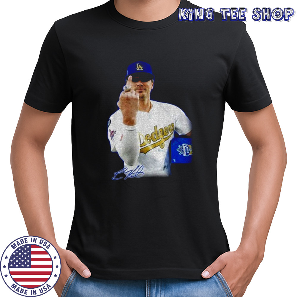 Kike Hernandez Middle Finger Meme signature Dodgers champion shirt