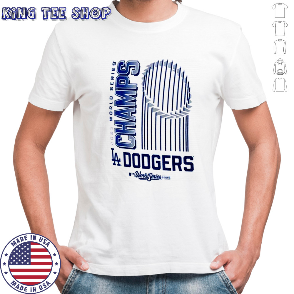 Los Angeles Dodgers 2025 World Series Champions Trophy shirt.