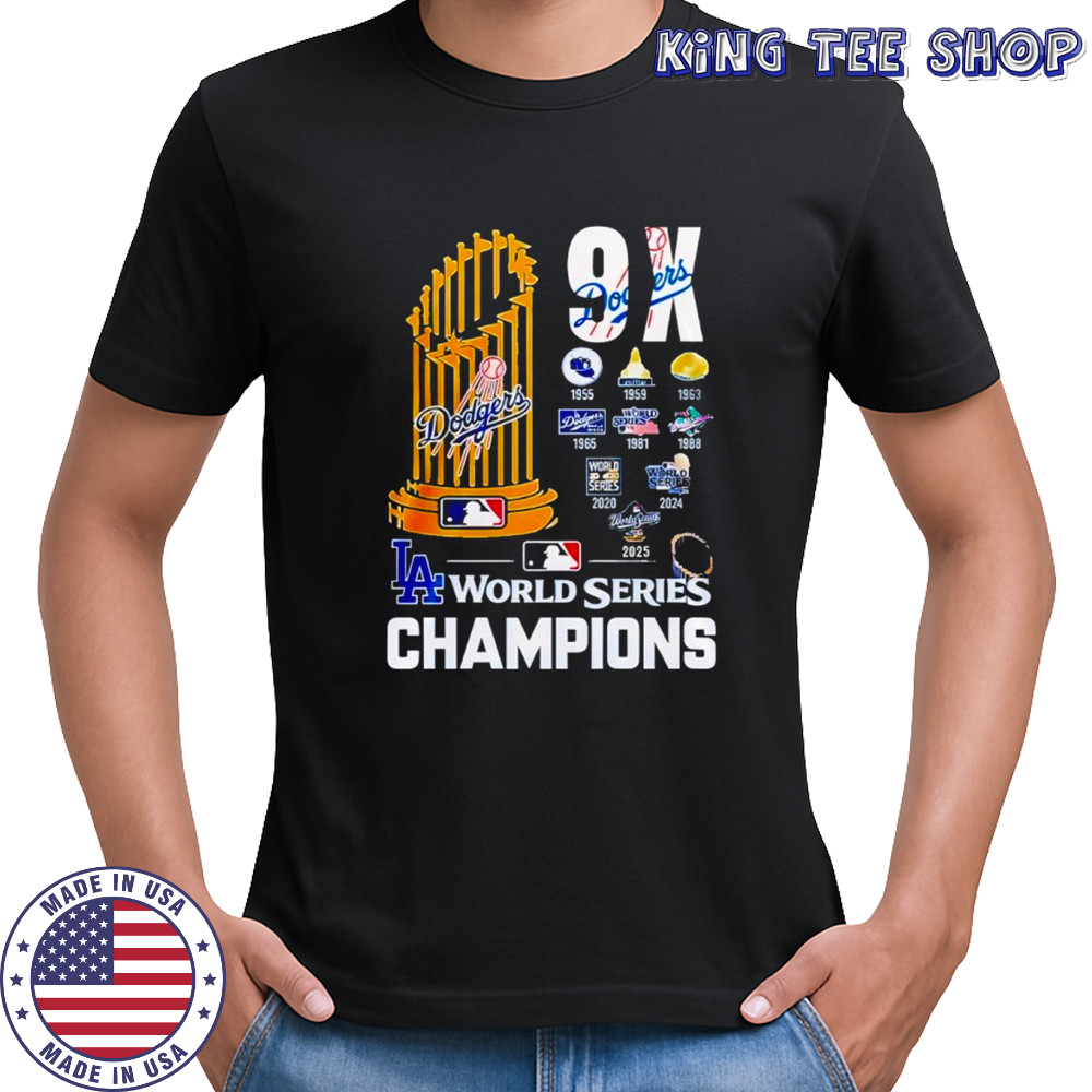 Los Angeles Dodgers 9 x World Series Champions T-Shirt
