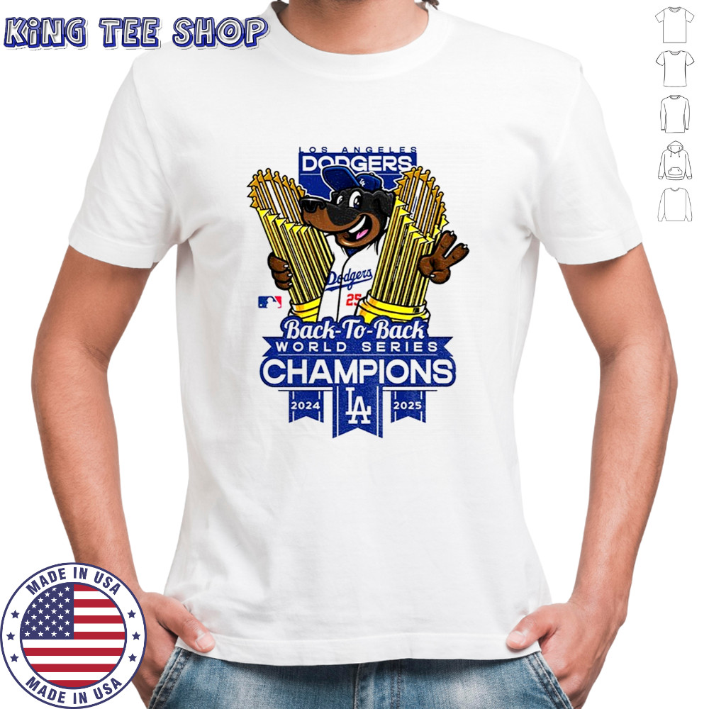 Los Angeles Dodgers world champions trophies back-to-back 2024-2025 shirt.