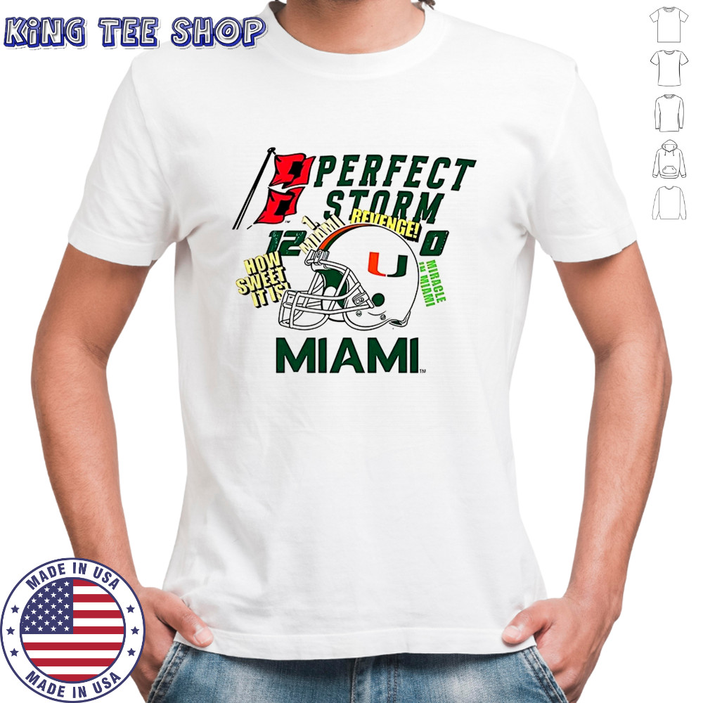 Miami Hurricanes perfect story helmet shirt