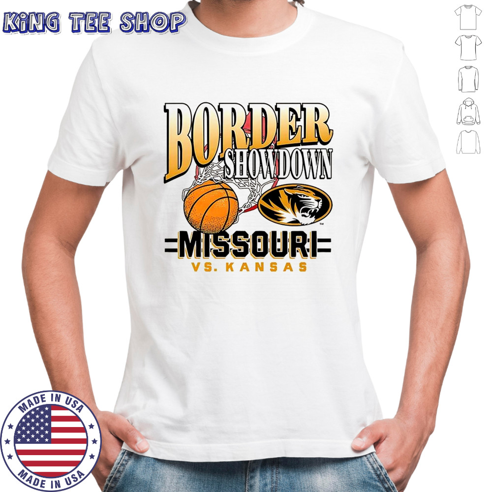 Missouri Tigers vs Kansas Jayhawks basketball Border Showdown mascot shirt