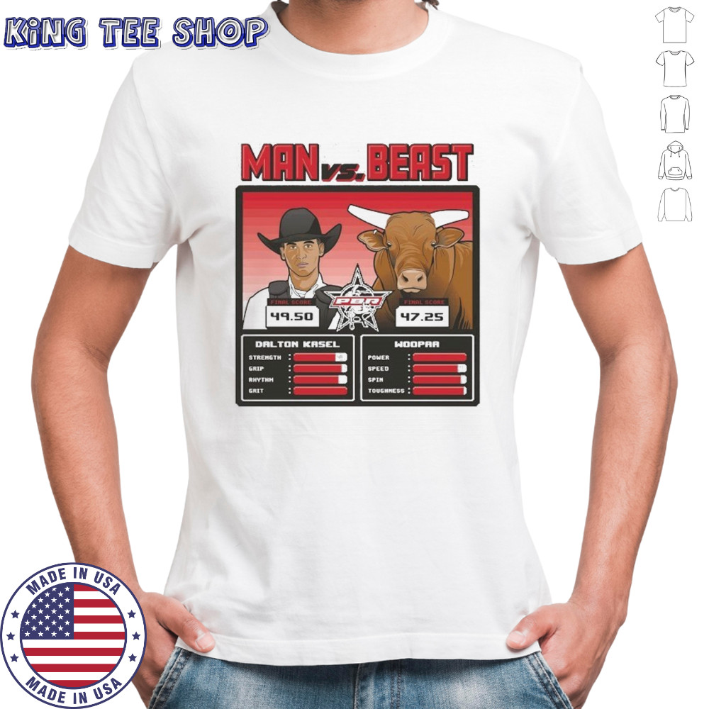 Professional Bull Riders Man vs Beast Dalton Kasel vs Woopaa Final Score T-Shirt