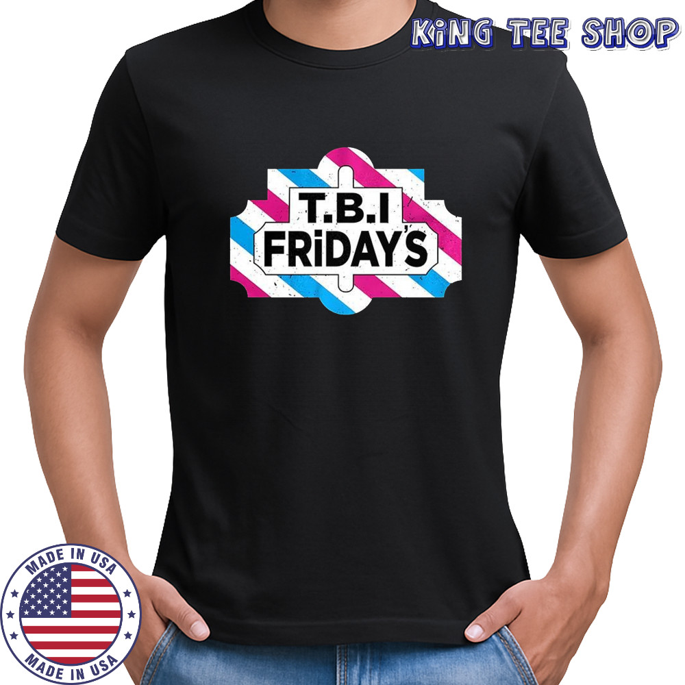 TBI friday transgender pride flag logo shirt