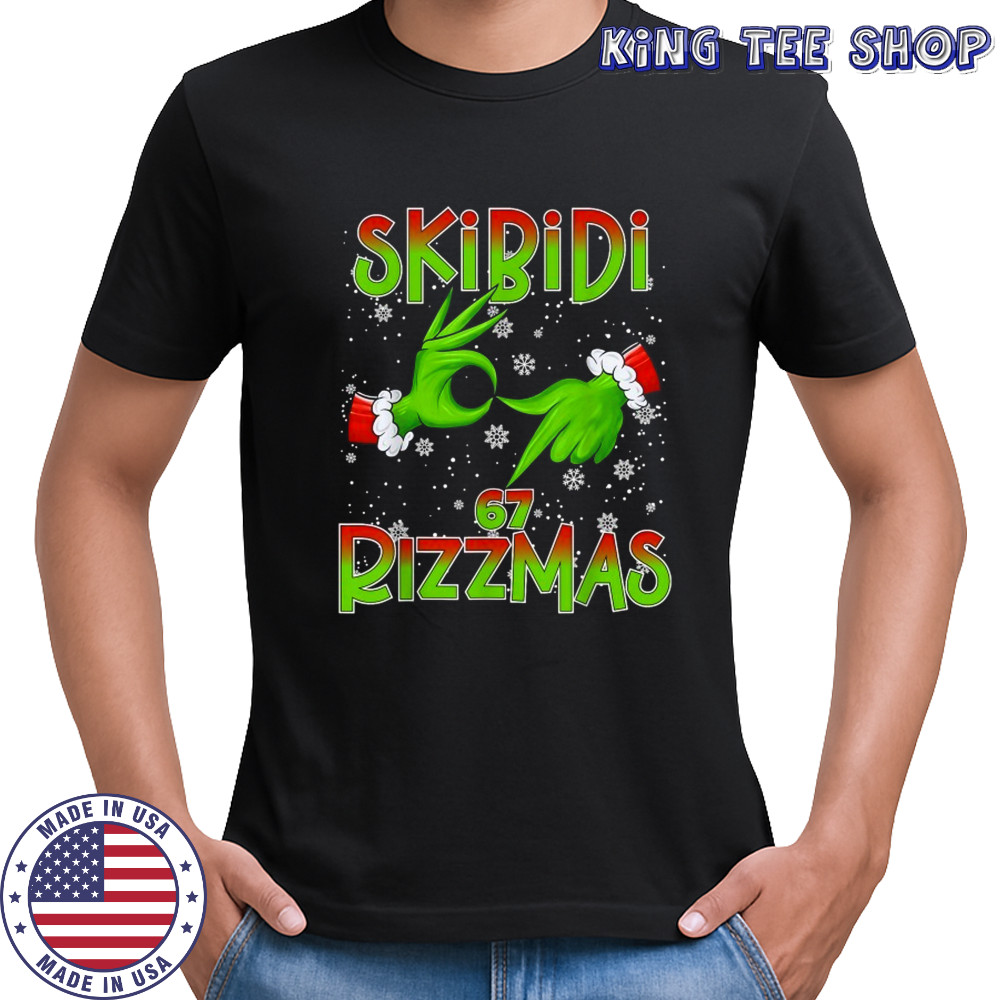 The Grinch 6 7 Christmas Skibidi Rizzmas 67 Holiday Hands T-Shirt