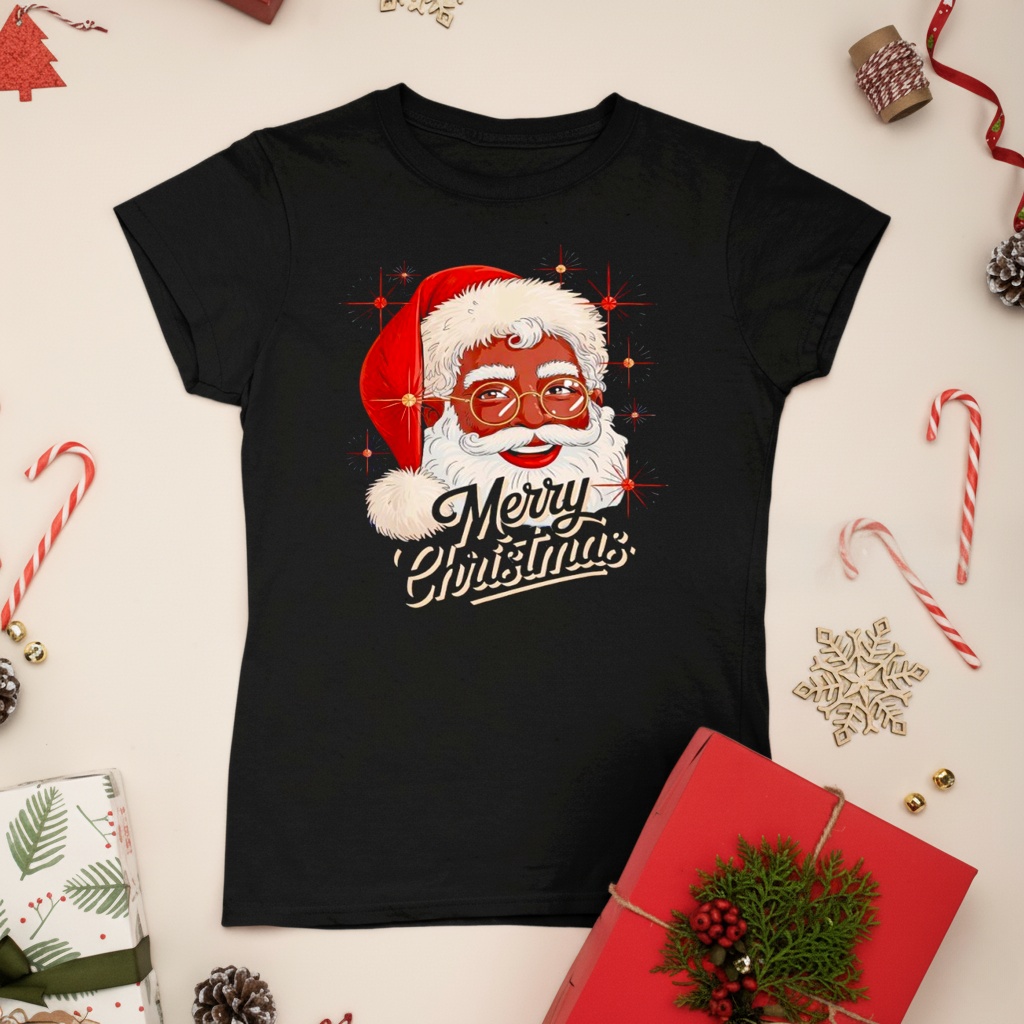 African American Santa Christmas Black Xmas shirt