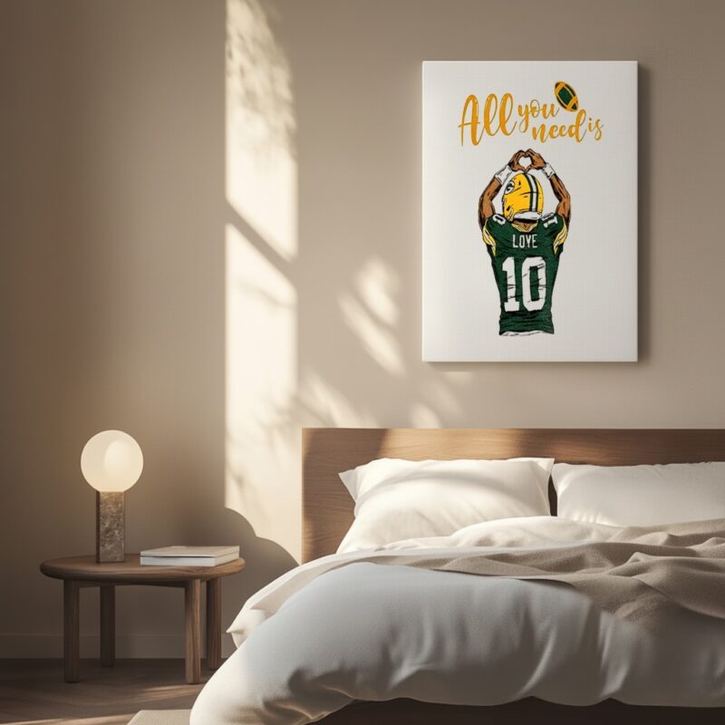 All you need is love Packers Jordan Love Green Bay Packers Football_Canvas