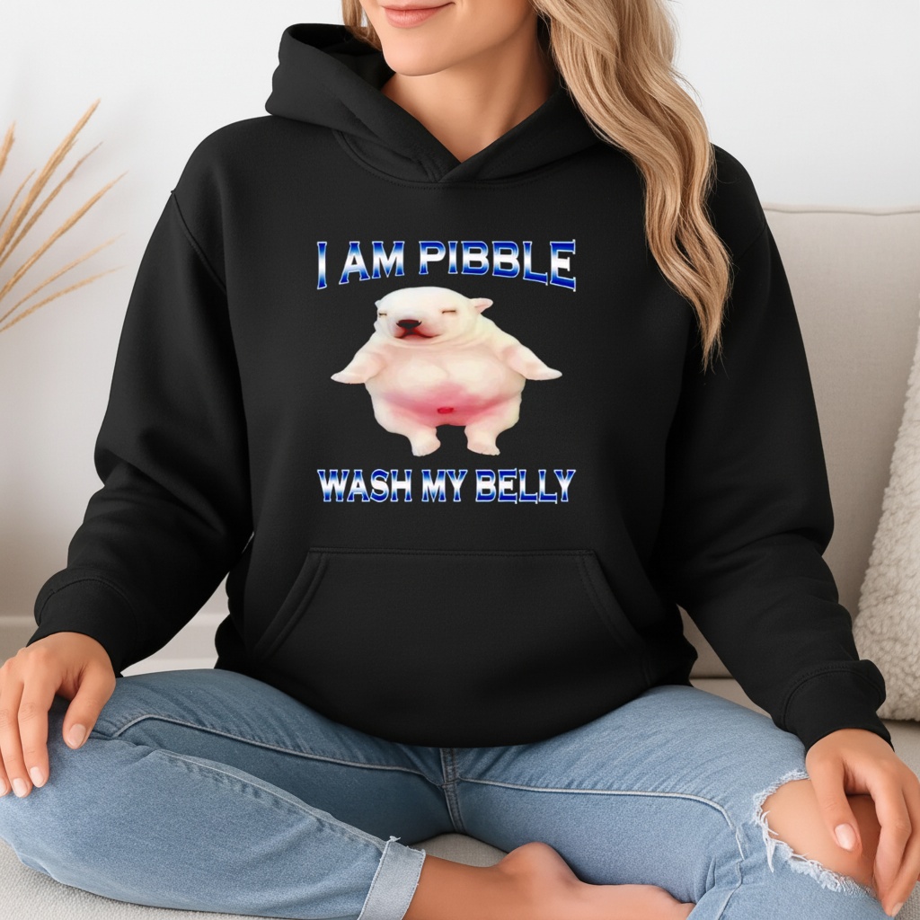 I am Pibble Dog Puppy Wash Clean My Belly Funny Meme shirt