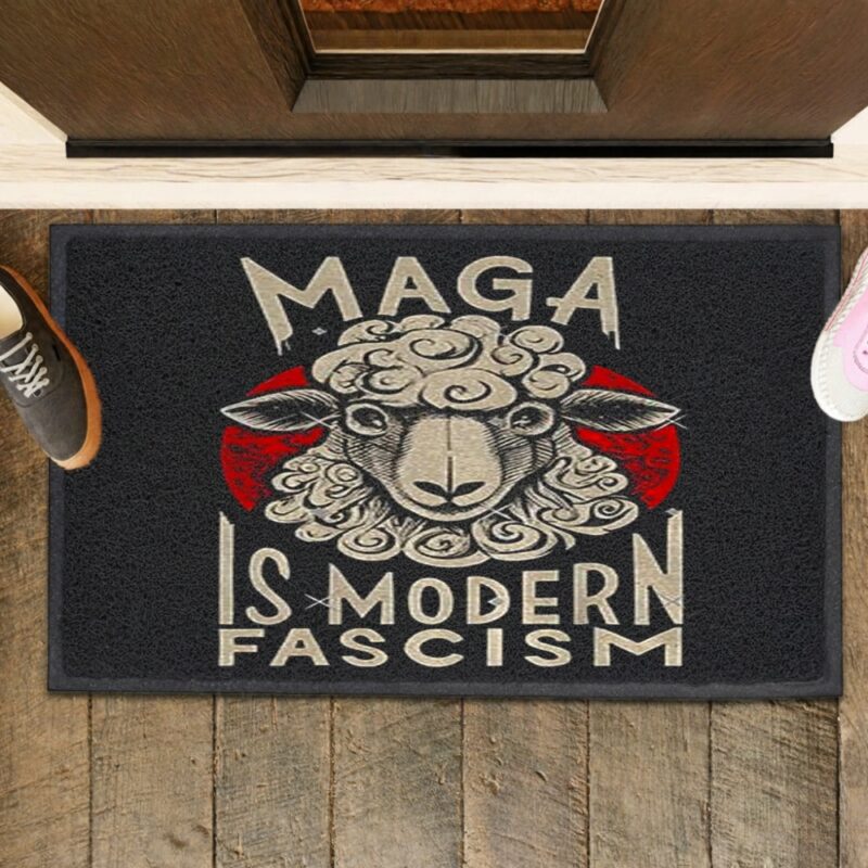Anti Fascist Sheep Maga is modern fascism_Rubber Doormat