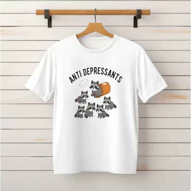 Anti depressants funny raccoon_Classic T-Shirt