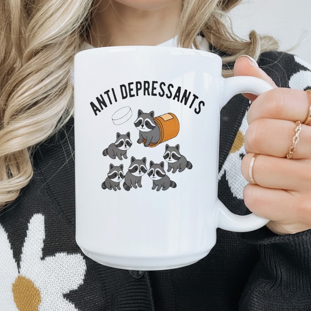 Anti Depressants Funny Raccoon Shirt