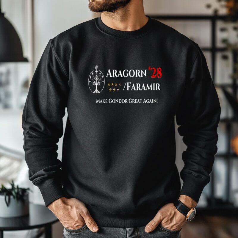 Aragorn Faramir president 2028 make gondor great again_Crewneck Sweatshirt