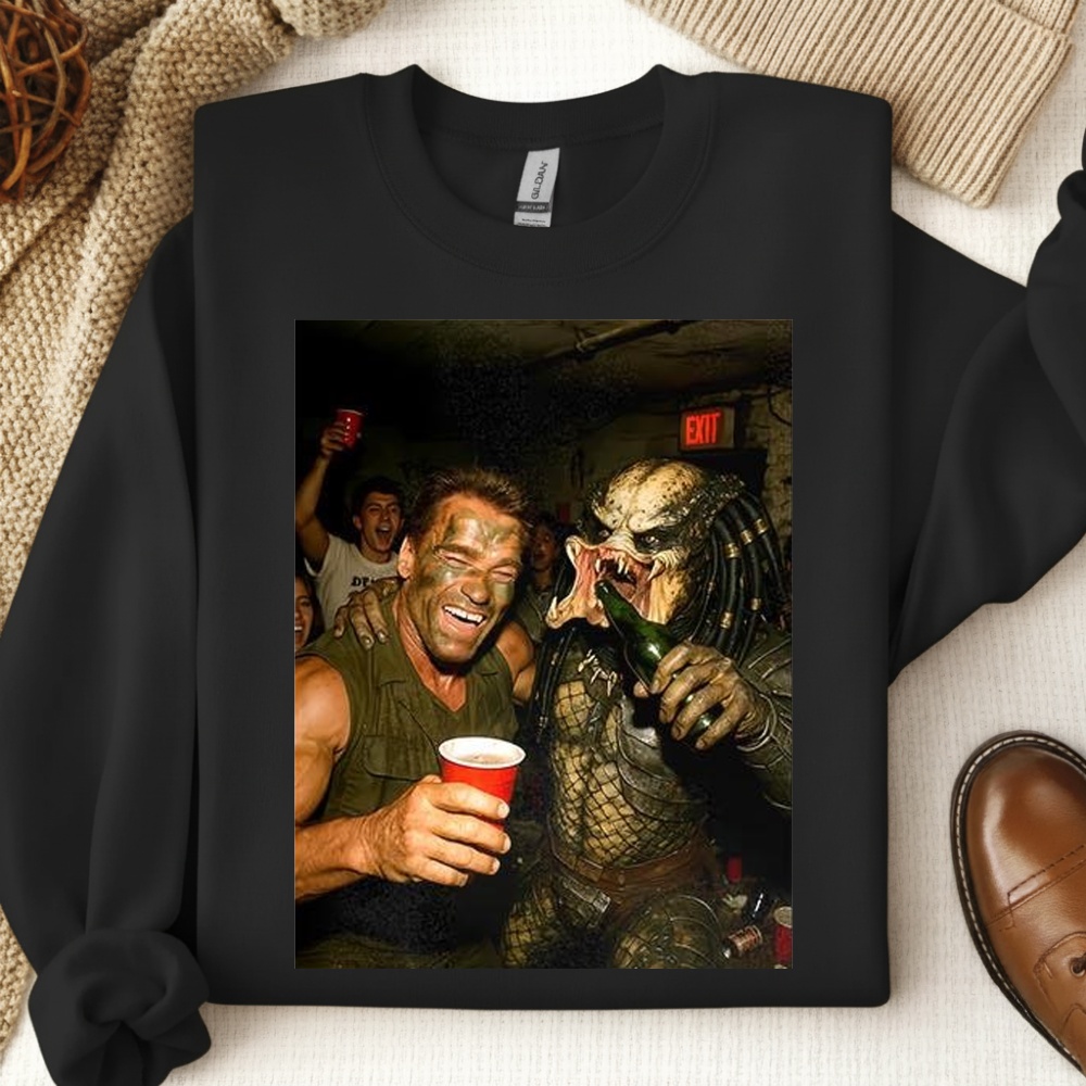 Arnold Schwarzenegger and The Predator Party Shirt