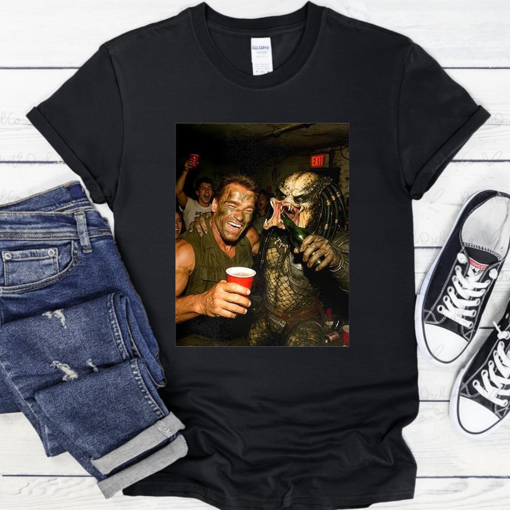Arnold Schwarzenegger and The Predator Party Shirt
