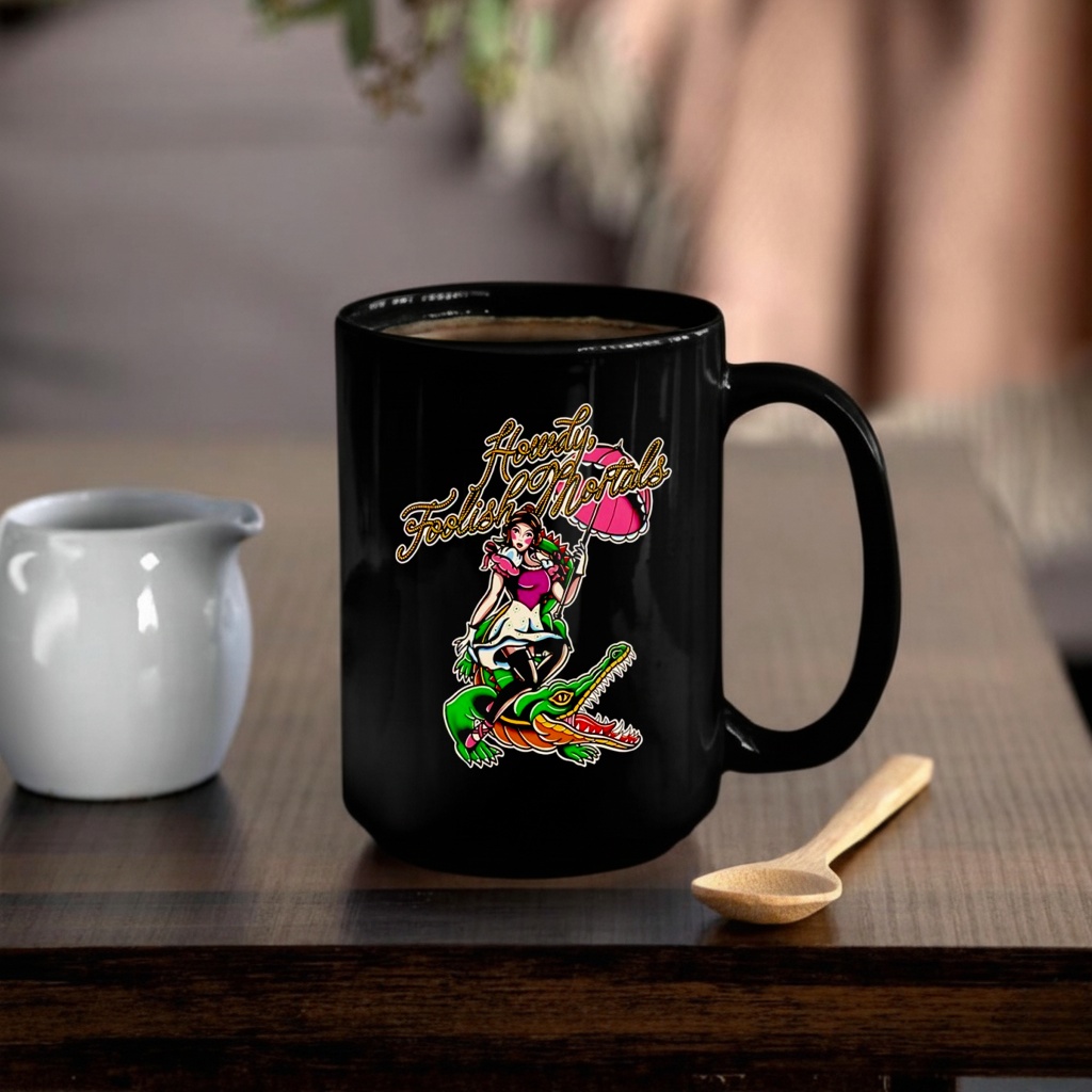 Beautiful girl riding crocodile Howdy Foolish Mortals shirt