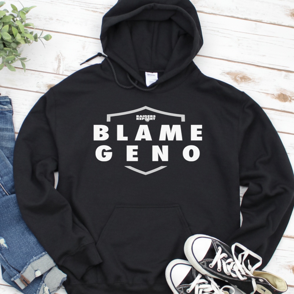 Blame Geno x Raiders Report logo podcast shirt