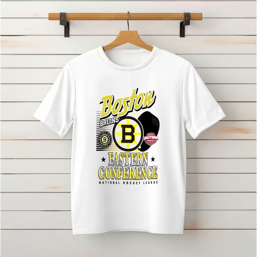 Boston Bruins NHL Eastern Conference Logo and Ball Shirt