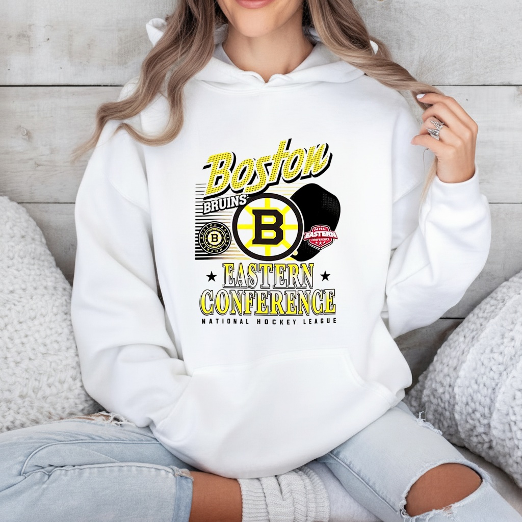 Boston Bruins NHL Eastern Conference Logo and Ball Shirt