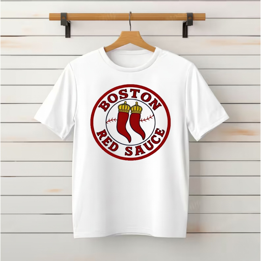 Boston Red Sauce red chili peppers logo shirt