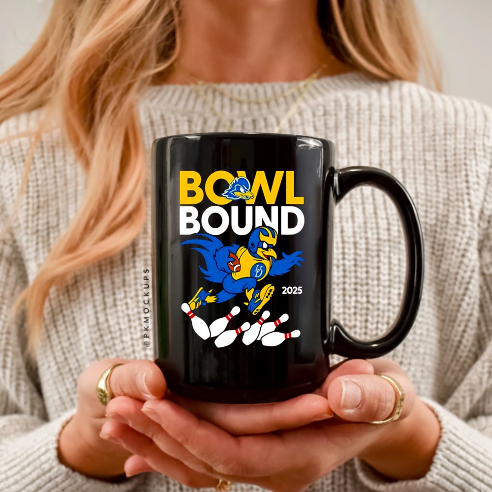 Bowl Bound Delaware Blue mascot 2025 bowlings shirt