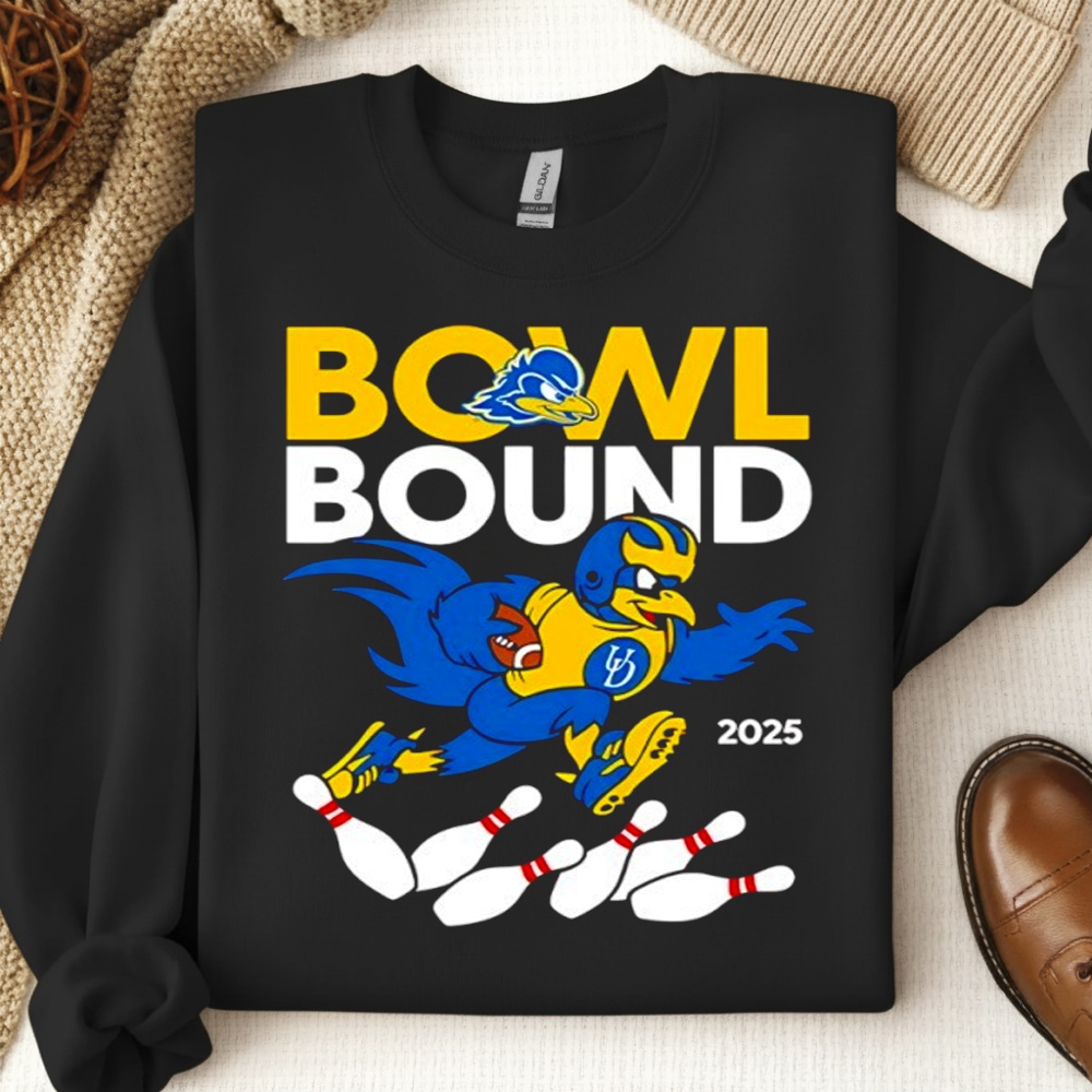 Bowl Bound Delaware Blue mascot 2025 bowlings shirt