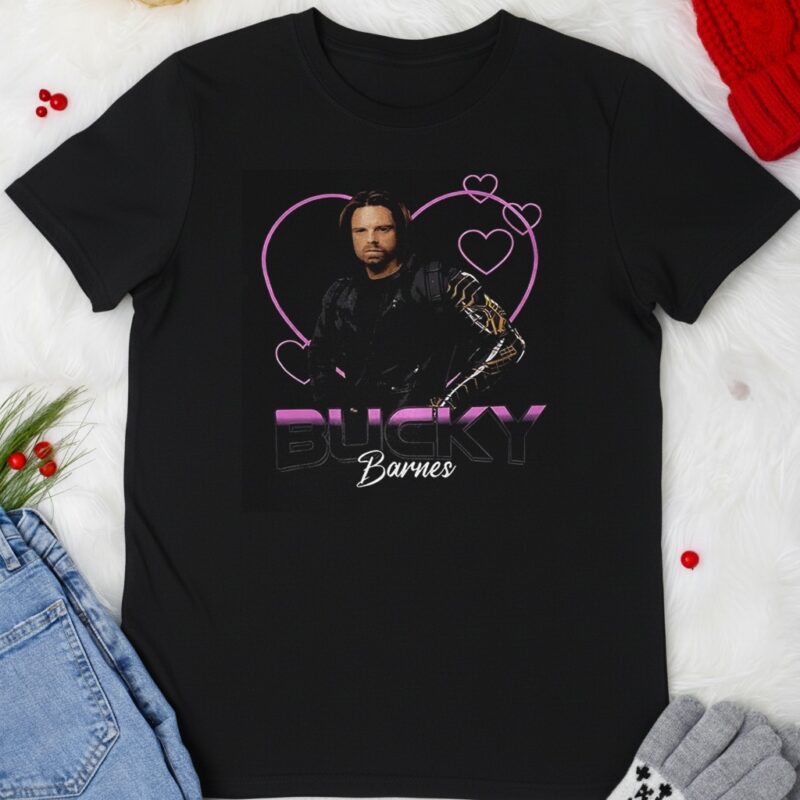 Bucky Barnes hearts graphic_T-shirt