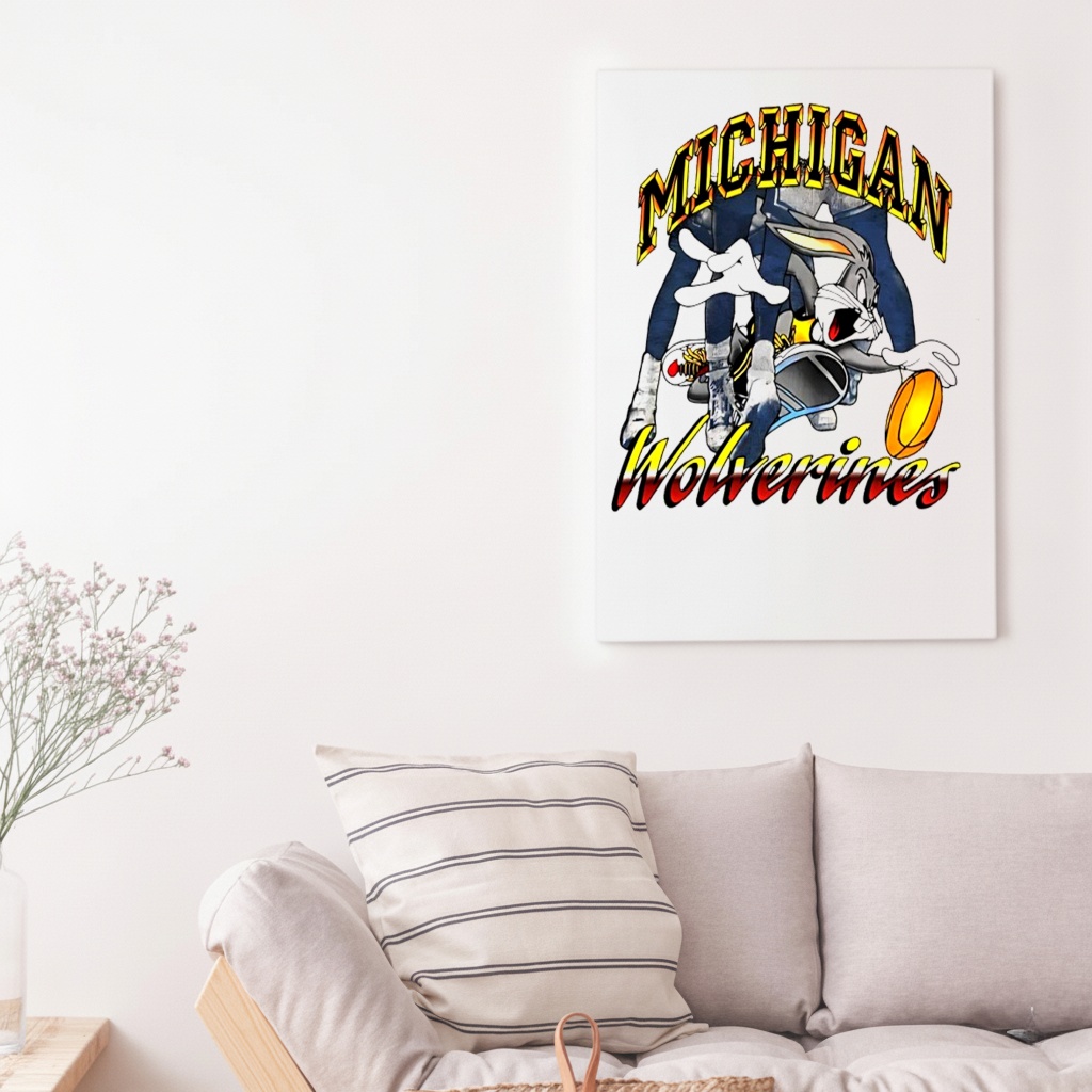 Bugs bunny Michigan Wolverines basketball funny_Canvas