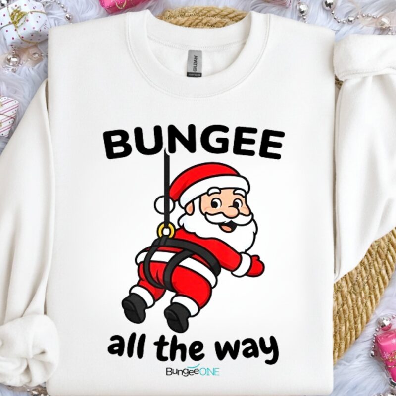 Bungee All The Way Santa Christmas_Crewneck Sweatshirt