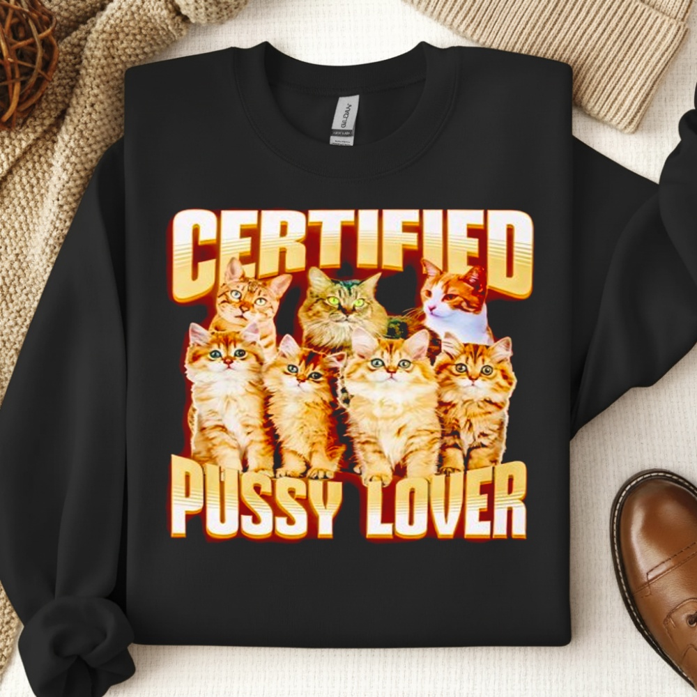 Certified pussy lover Cats graphic shirt