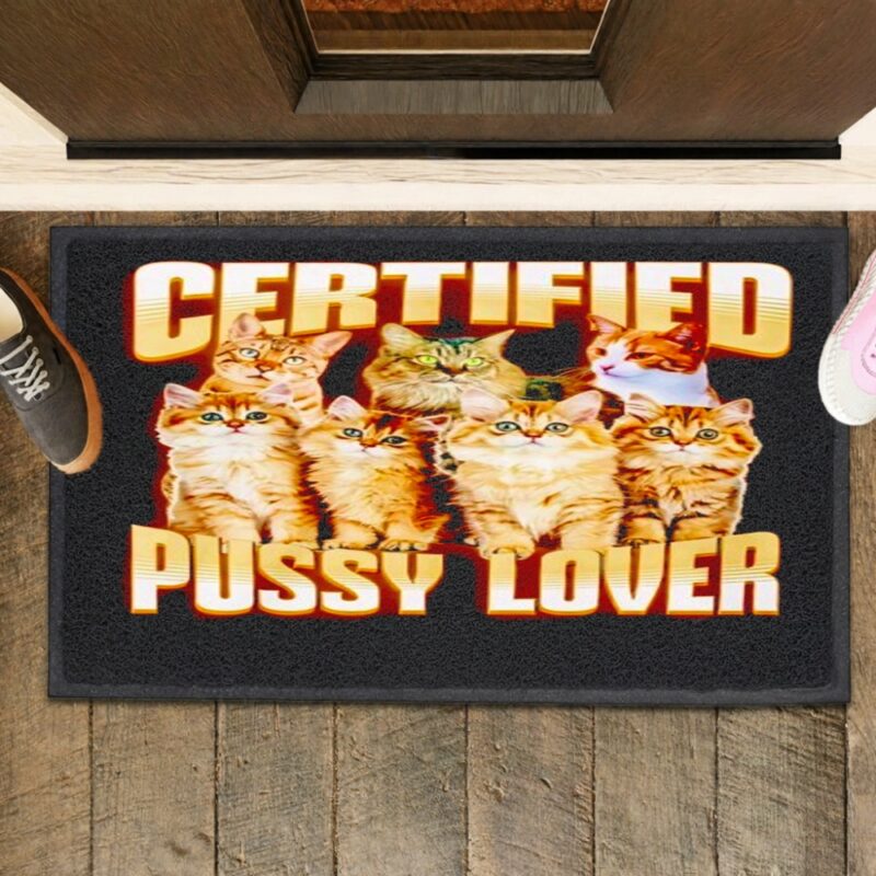 Certified Pussy Lover Cat_Rubber Doormat