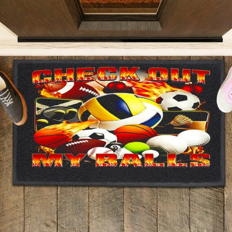 Check out my balls types of balls meme_Rubber Doormat