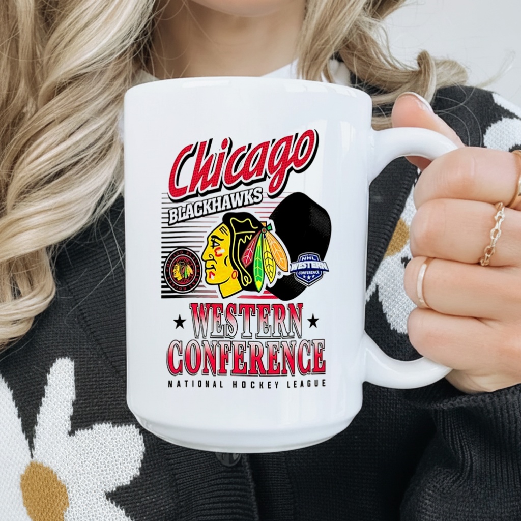 Chicago Blackhawks NHL Western Conference Logo and Ball Shirt