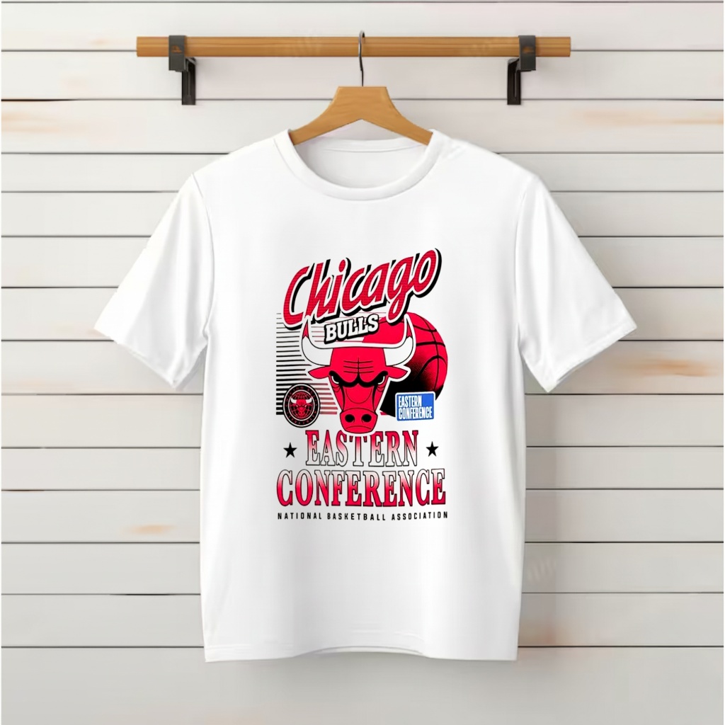 Chicago Bulls NBA Eastern Conference Logo and Ball Shirt