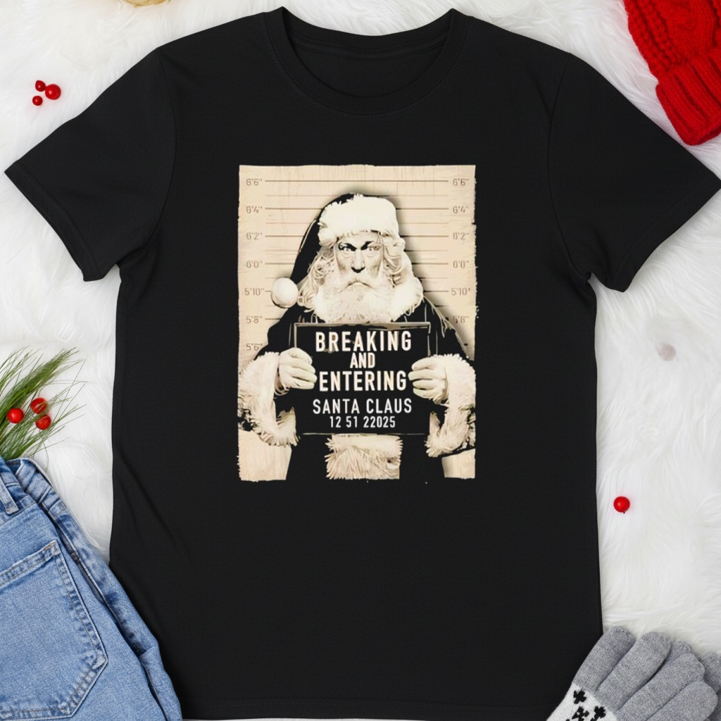 Christmas Santa Claus Humor Mugshot Xmas shirt