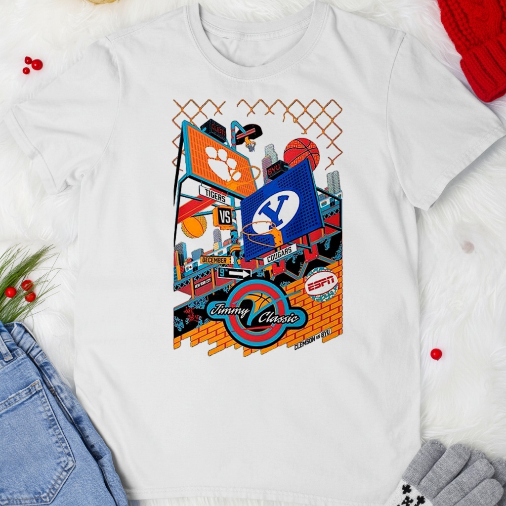 Clemson Tigers vs BYU Cougars Jimmy V classic New York city 2025 shirt