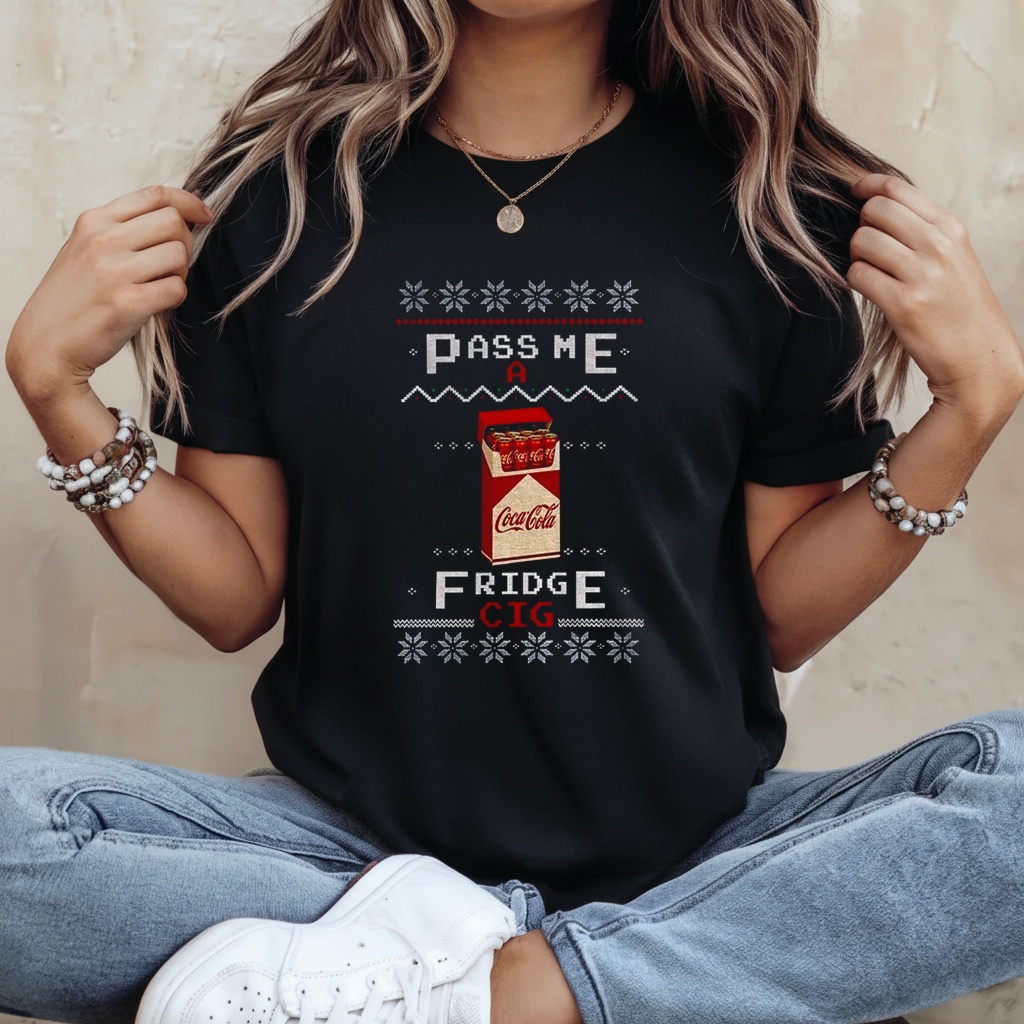 Coke Fridge Cig pass me a fridge cig Merry Christmas shirt