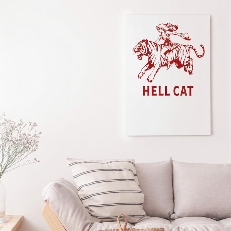 Cowgirl riding tiger Hell Cat_Canvas