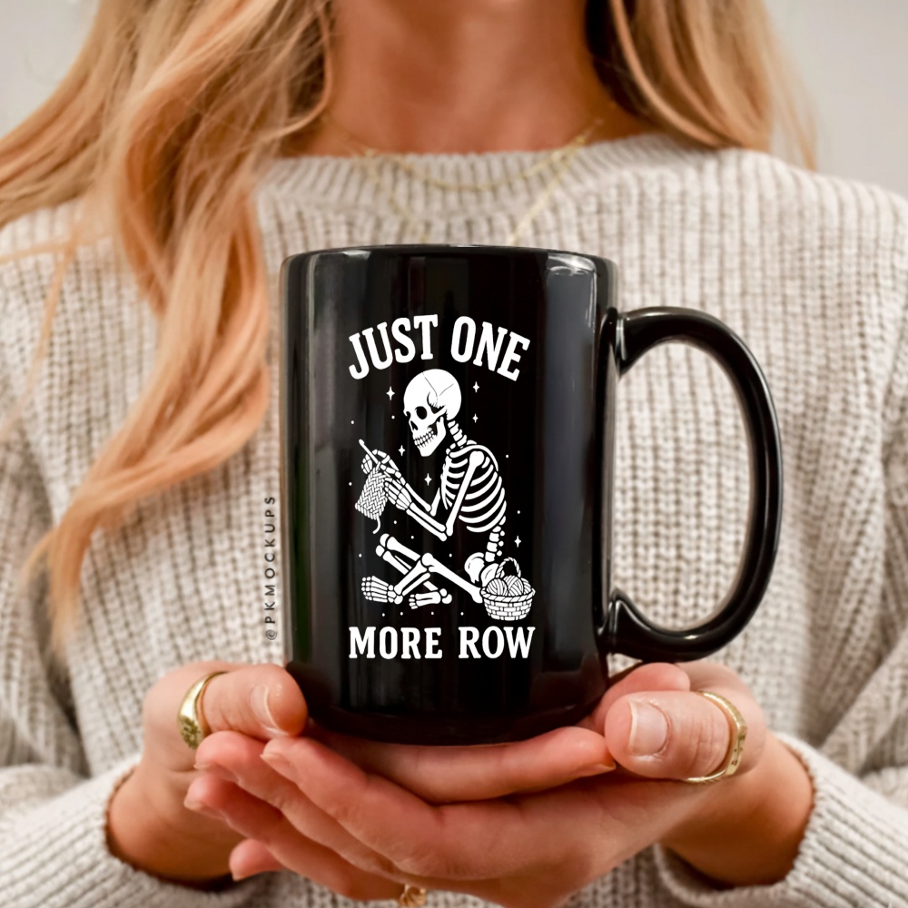 Crochet Skeleton Just One More Row Crocheting Knitting Lover Shirt