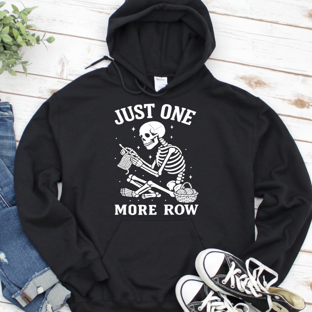 Crochet Skeleton Just One More Row Crocheting Knitting Lover Shirt