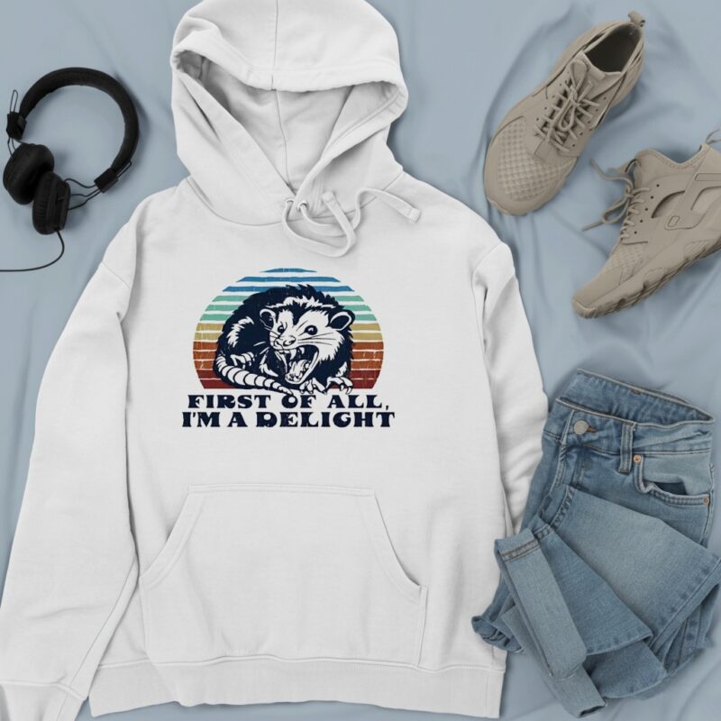 Delightful Unhinged Possum vintage graphic_Hoodie