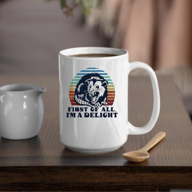 Delightful Unhinged Possum vintage graphic_Mug