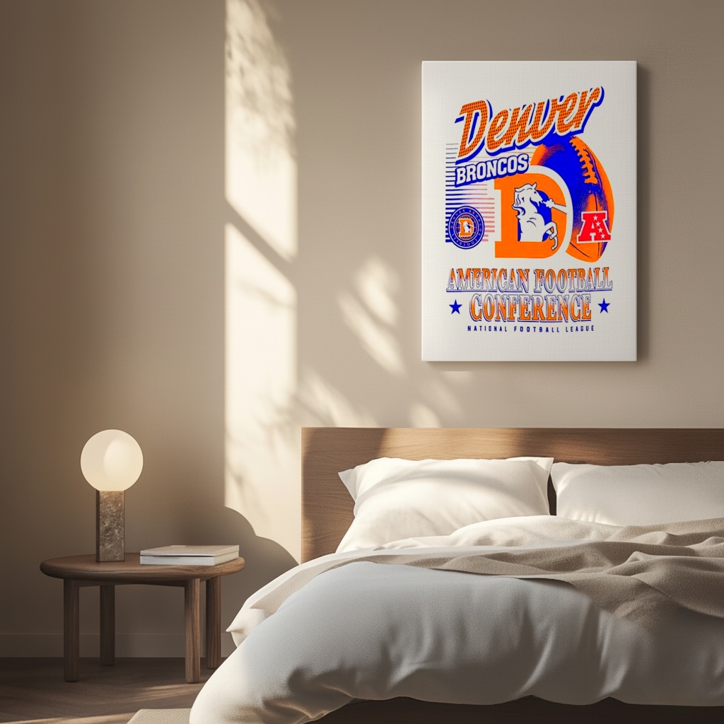 Denver Broncos NFL Conference Logo Ball Retro Shirt