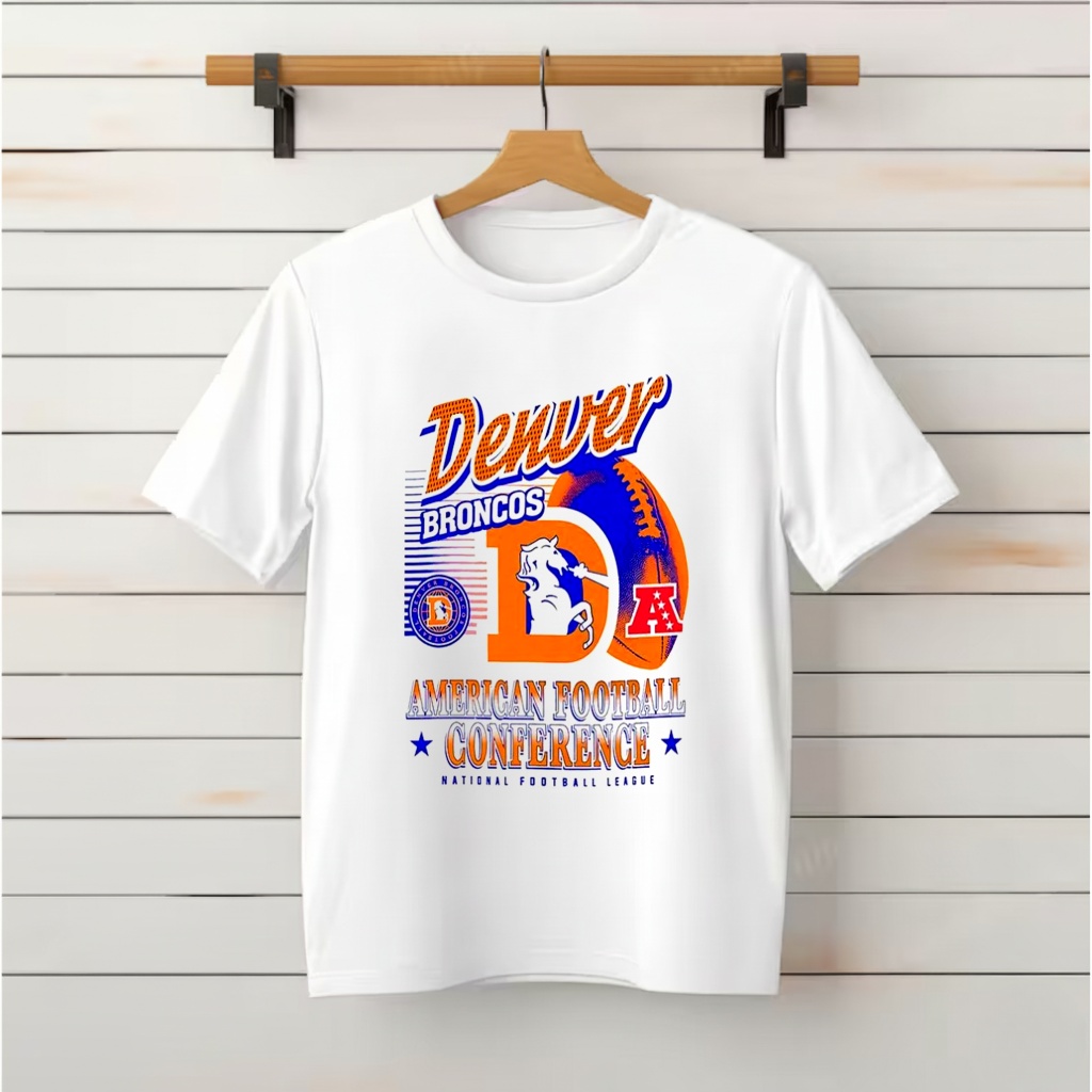 Denver Broncos NFL Conference Logo Ball Retro Shirt