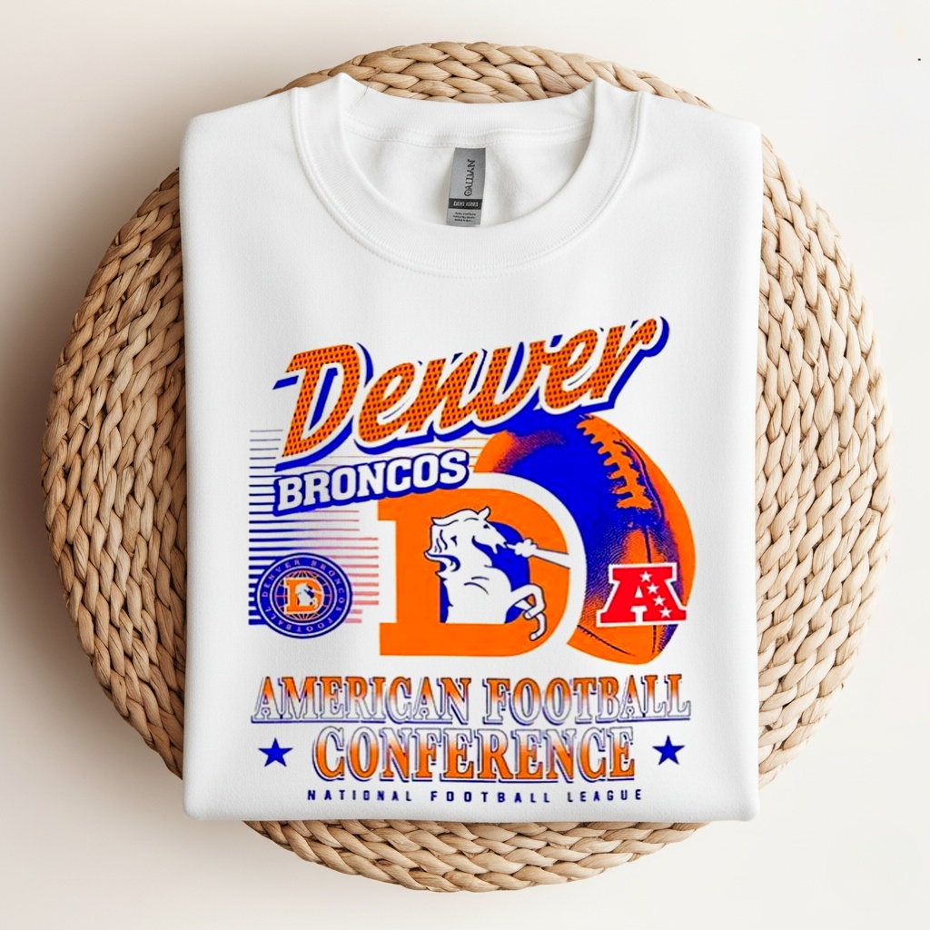 Denver Broncos NFL Conference Logo Ball Retro Shirt