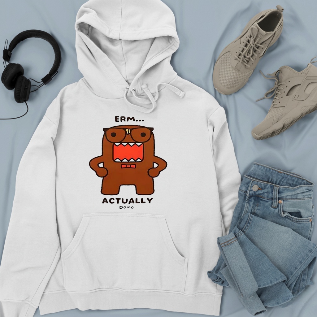 Domo-kun Erm actually monster cartoon_Hoodie