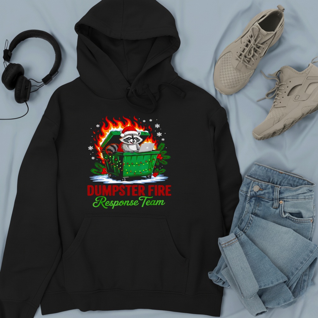 Dumpster Fire Response Team Leader Christmas Raccoon shirt