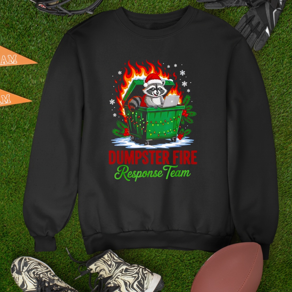 Dumpster Fire Response Team Leader Christmas Raccoon shirt