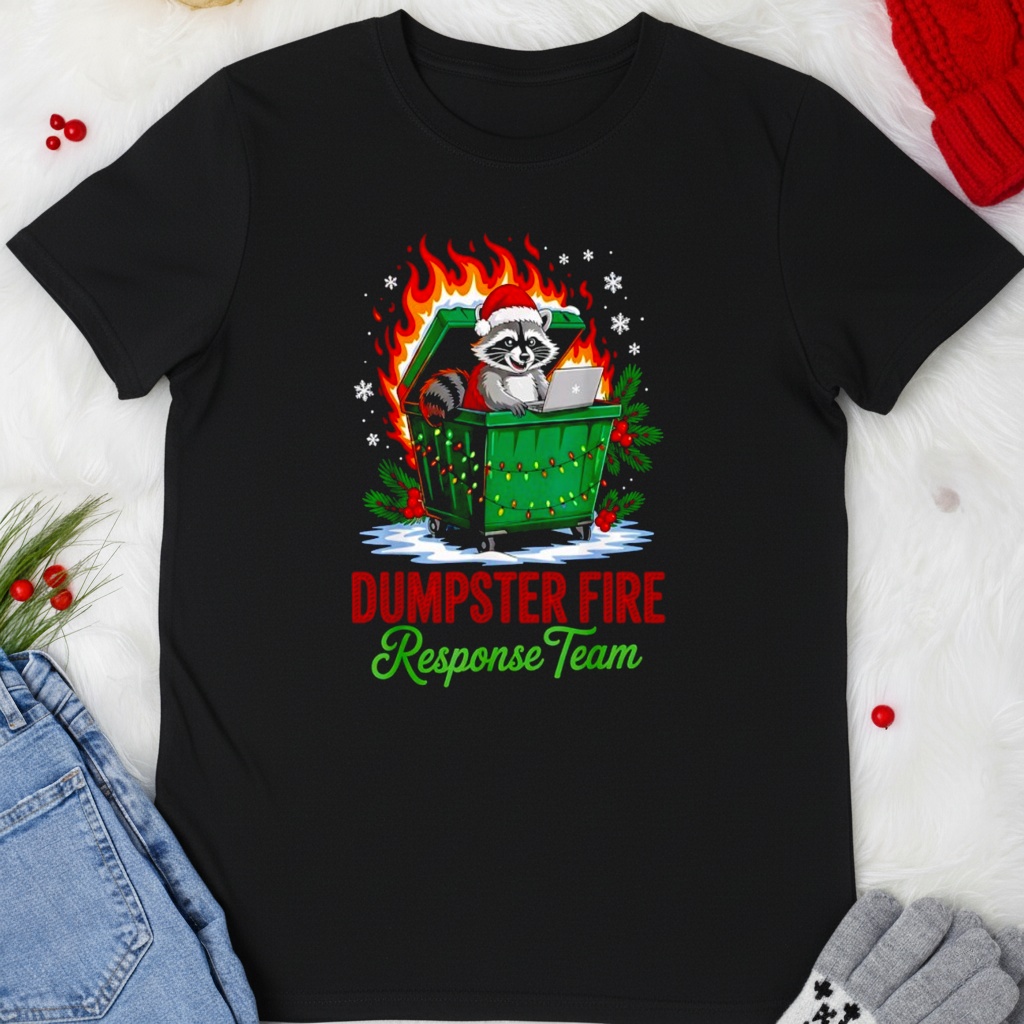 Dumpster Fire Response Team Leader Christmas Raccoon shirt